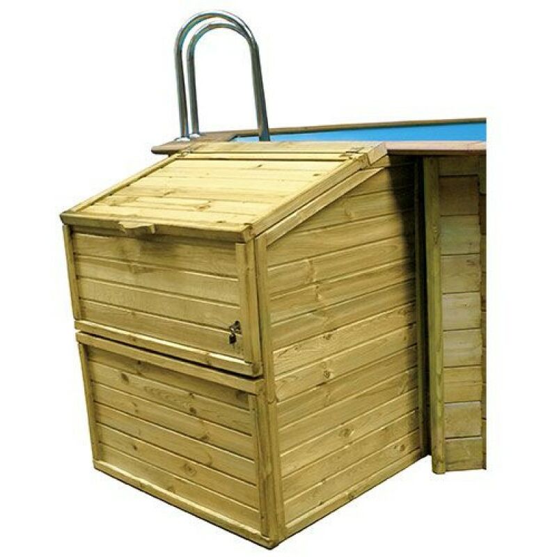 foto del prodotto gre locale tecnico in legno per piscine 100 cm x 88 cm x h 118 cm