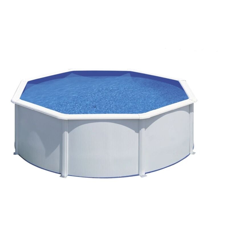 foto del prodotto gre piscina fuori terra rotonda fidji in acciaio bianco 350x350x120 cod. kit350eco
