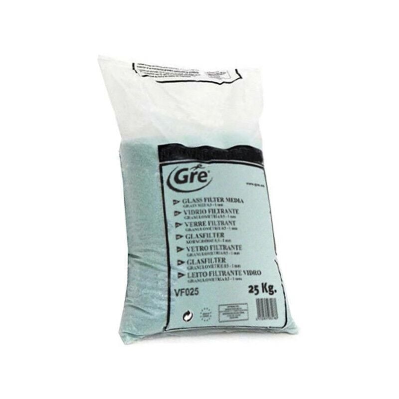foto del prodotto gre sabbia di vetro filtrante per filtro piscina 25kg vf025