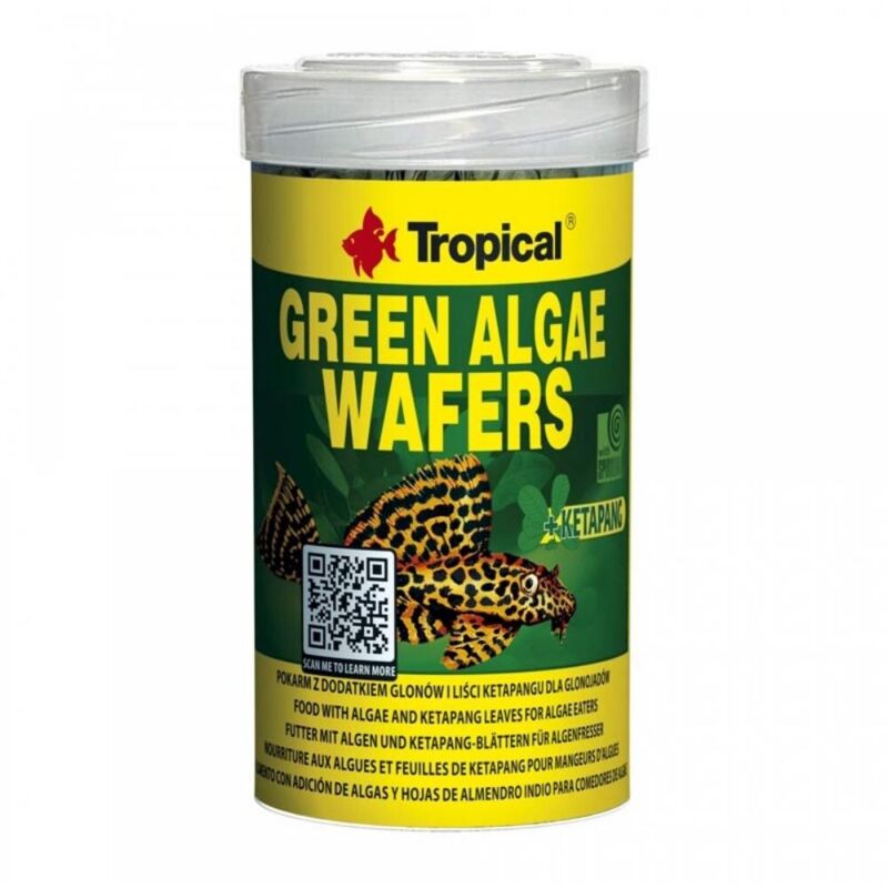 foto del prodotto green algae wafers mangime per tutti i pesci che si nutrono di alghe formato 250 ml tropical