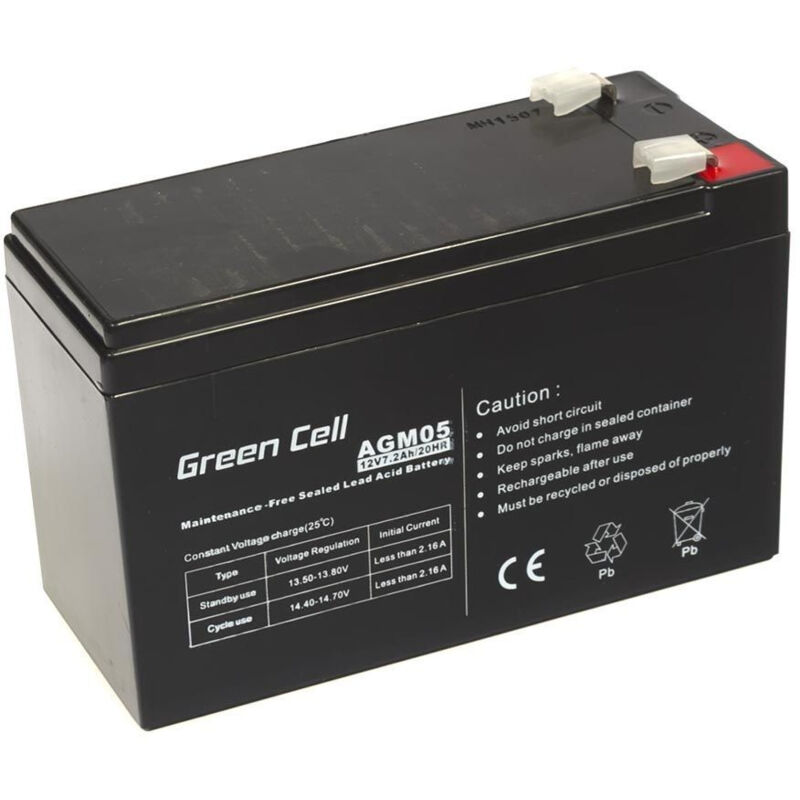 foto del prodotto green batteria agm05 per sistemi ups al piombo sigillato vrla 12 v 7,2 ah