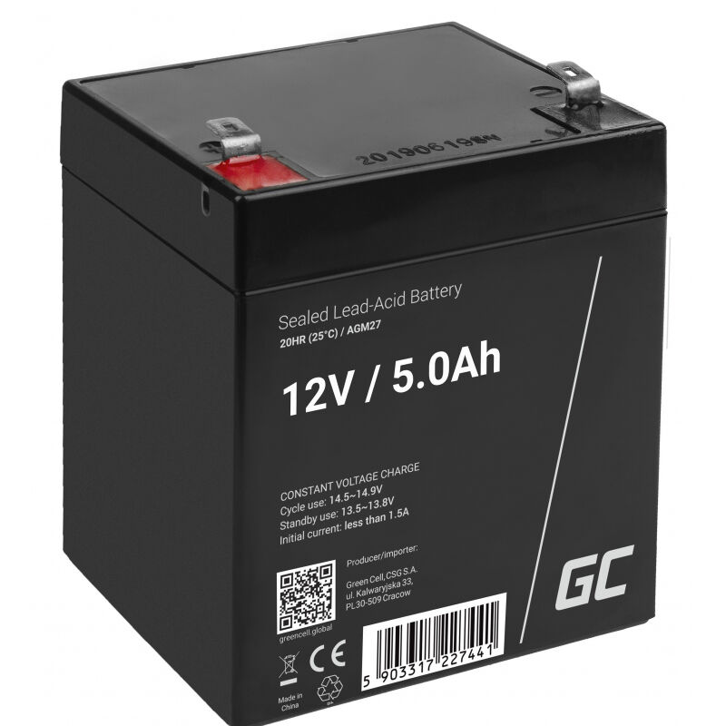 foto del prodotto green batteria agm27 per sistema ups al piombo sigillato vrla 12 v 5 ah