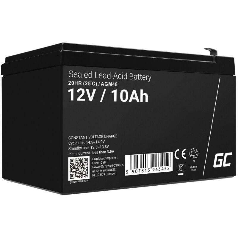foto del prodotto green batteria agm48 per sistemi ups al piombo sigillato vrla 12 v 10 ah