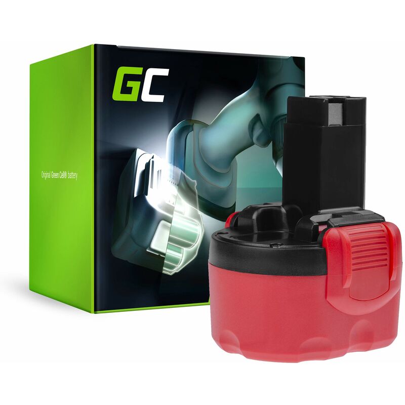 foto del prodotto green cell gc 2ah 9.6v ni mh bat048 bat049 bat100 bat119 2607335272 2607335461 batteria per bosch gdr gli gsr pag pli psr 9.6ve 2 9,6 ve 2
