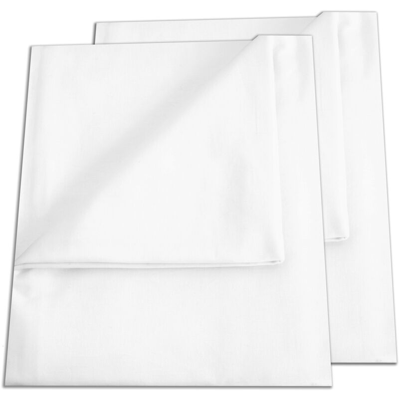 foto del prodotto green mark textiles, confezione da 2 lenzuola matrimoniali cotone bianco biancheria da letto, 250 x 150 cm, colore bianco, 100 cotone