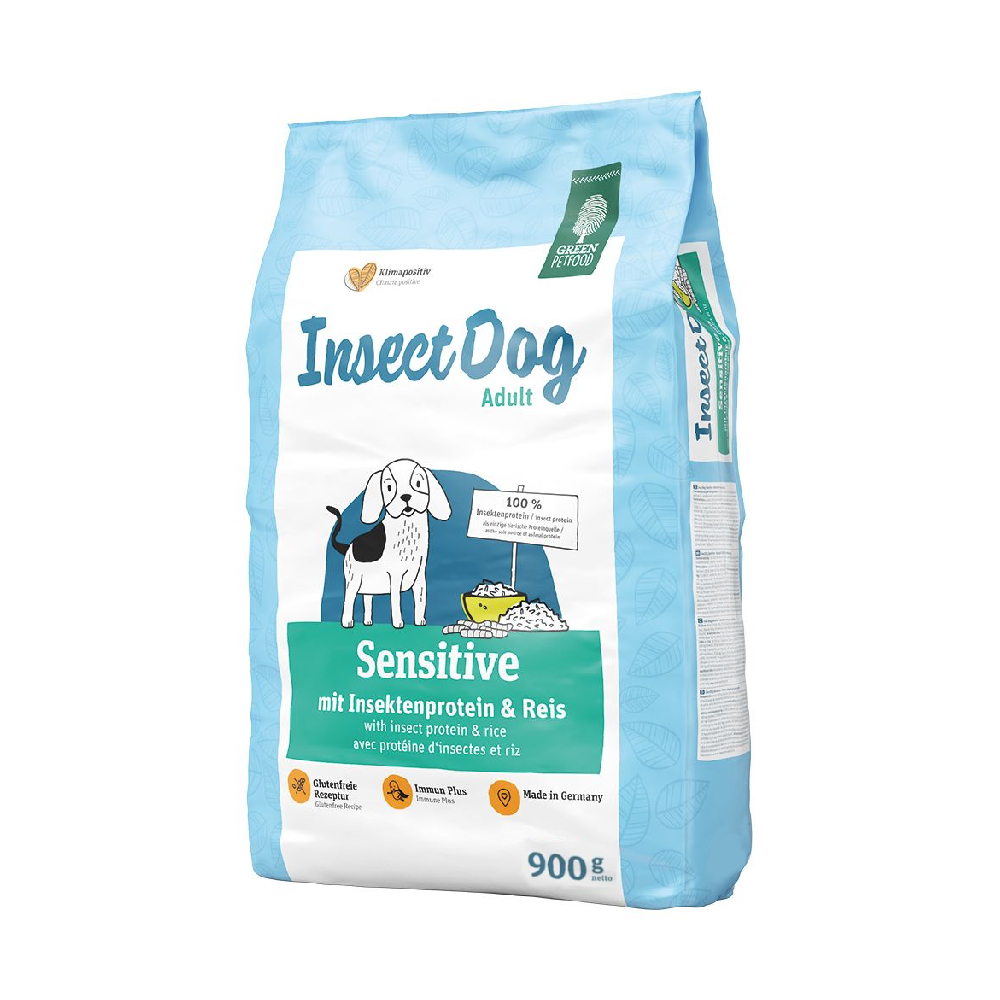 foto del prodotto green petfood insectdog sensitive alimento secco per cani 900 g