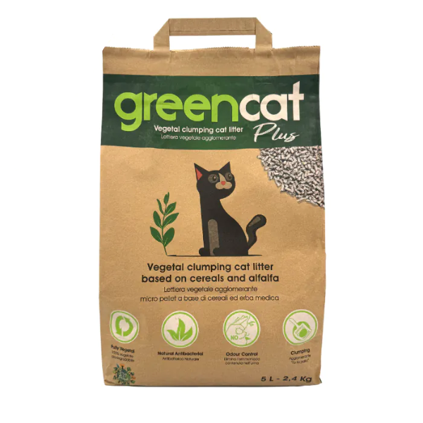 foto del prodotto greencat plus lettiera vegetale e agglomerante per gatti cereali e erba medica 5 litri lettiera vegetale 1 ordine scegli lo sconto bzr5 bzr20 200 punti fedelt 