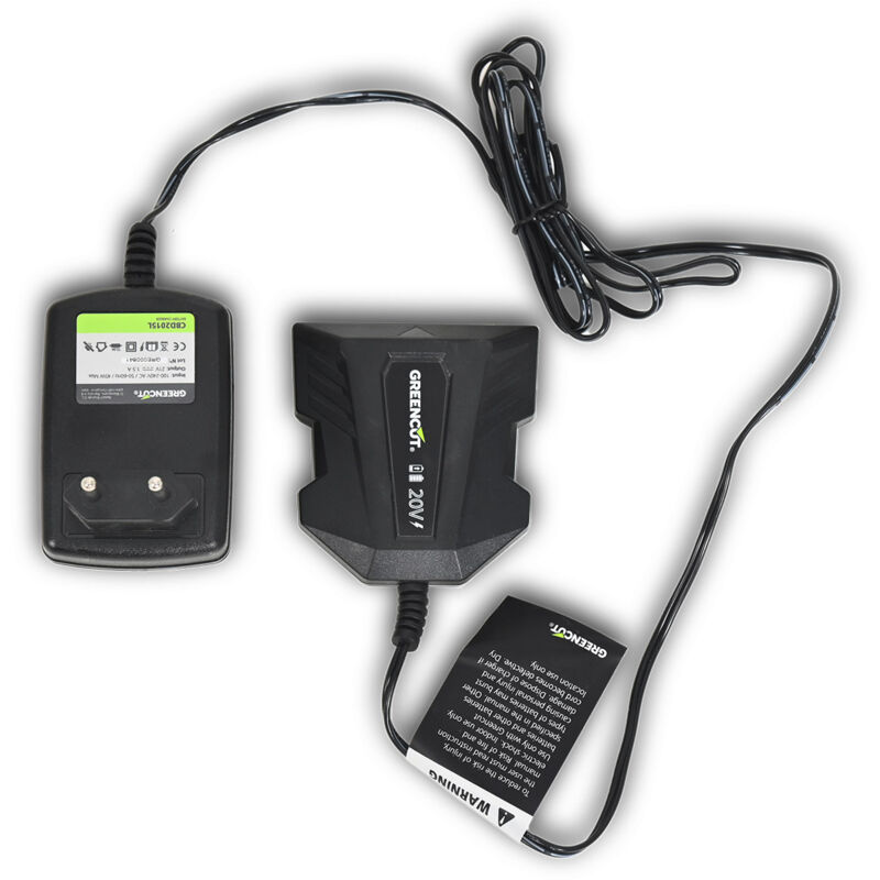 foto del prodotto greencut caricabatterie al litio 20v compatibile con tutta la gamma di utensili 20v cbd2015l