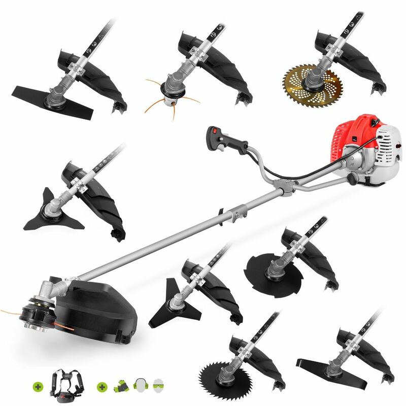 foto del prodotto greencut decespugliatore 65cc 4,9cv con motore a benzina 2 tempi , 9 accessori per il taglio, manubrio a doppia impugnatura, regolatore di potenza,