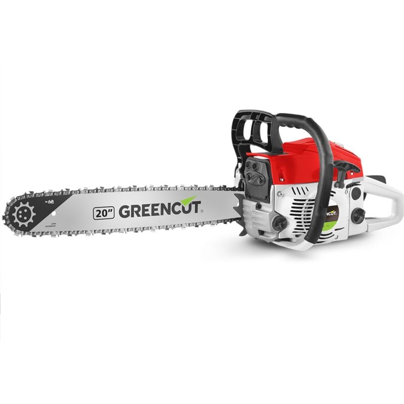 foto del prodotto greencut motoseghe a scoppio 65cc 3.8cv, motore a 2 tempi, lama 20 , lunghezza di taglio 50.8cm, abbattimento, 5.65kg, con guaina gs650x