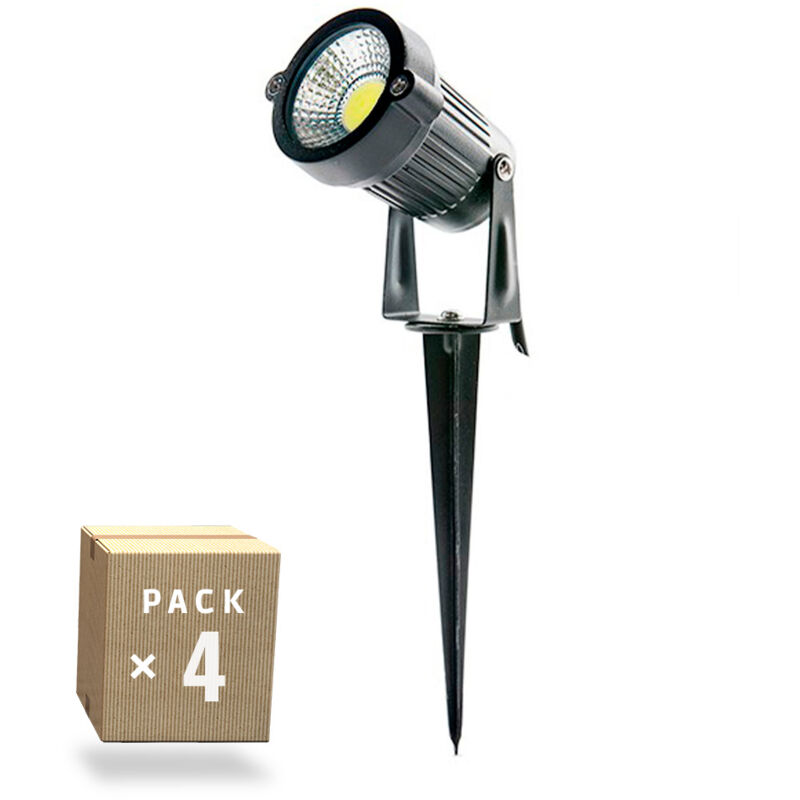 foto del prodotto greenice confezione da 4 faretti led da giardino a picchetto 5w 421lm 2700 k 40.000h sl sl c10 5w ww pk4 ap 
