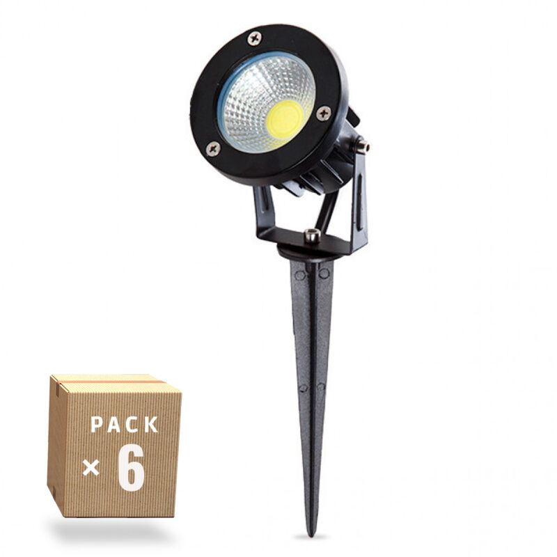 foto del prodotto greenice confezione da 6 faretti da giardino a led 9w 758lm 2700 k spike 50.000h sl cpdc09 9w ww pk6 