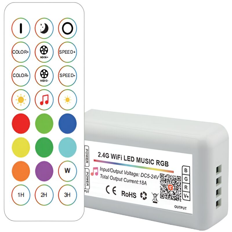 foto del prodotto greenice controller led rgb tuya wifi 2.4g rf 24 tasti hlp ys wifi rf24 03 