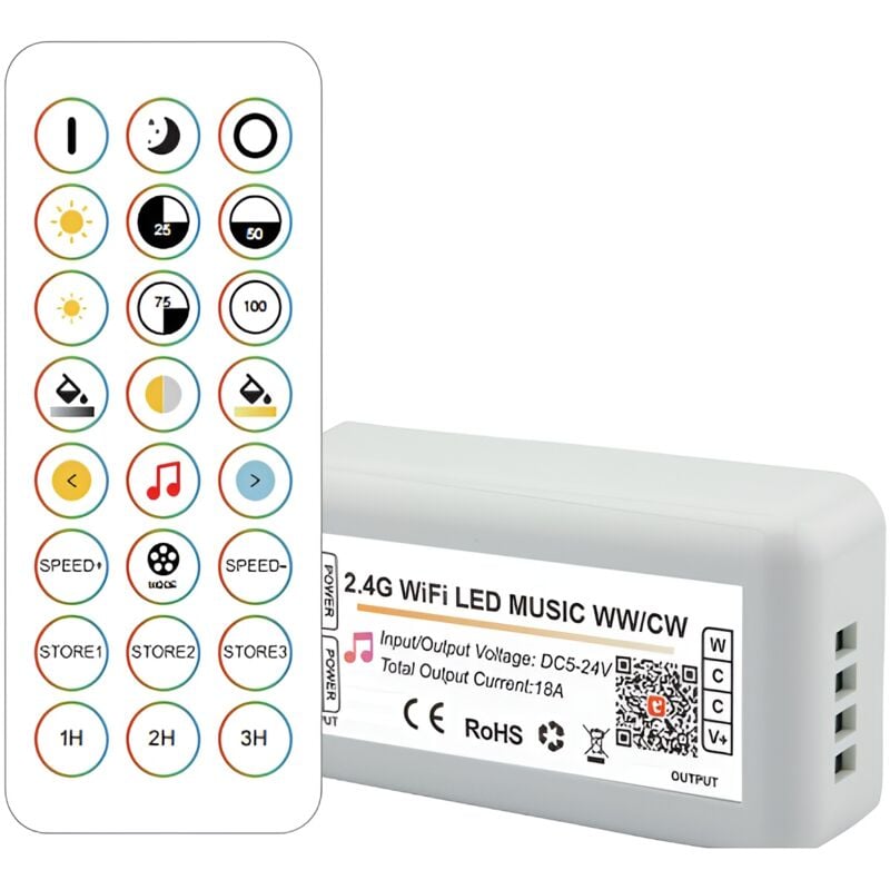 foto del prodotto greenice controller led tuya wifi 2.4g rf cct hlp ys wifi rf24 02 