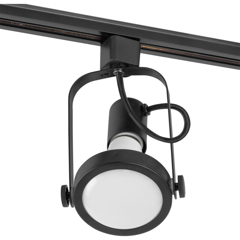 foto del prodotto greenice faretto da binario monofase e27 senza lampadina nero ho fc e27 b 