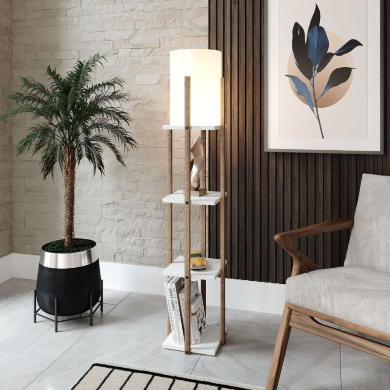 foto del prodotto greenice lampada con 3 ripiani quadrati h135 cm nora