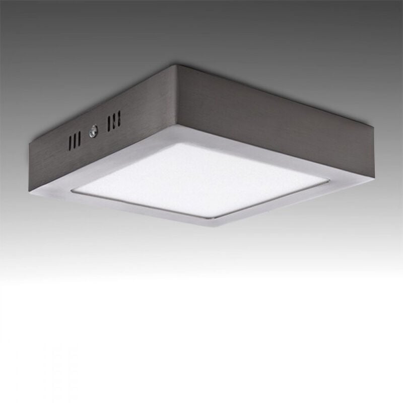 foto del prodotto greenice plafoniera led 12w 1200lm 6000 k quadrata nichel satinato 50.000h gl pl sm12sn cw 