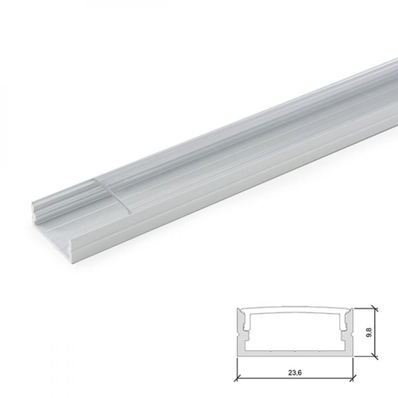 foto del prodotto greenice profilo alluminio per striscia led doppio diffusore trasparente x 2m