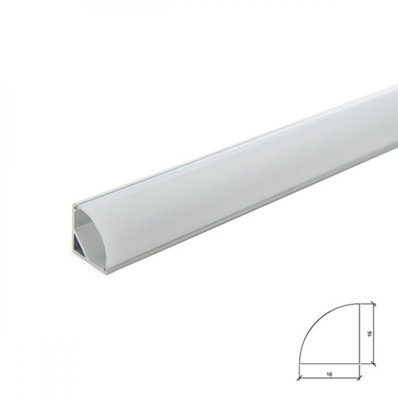 foto del prodotto greenice profilo alluminio per striscia led installazione angoli diffusore latteo x 2m