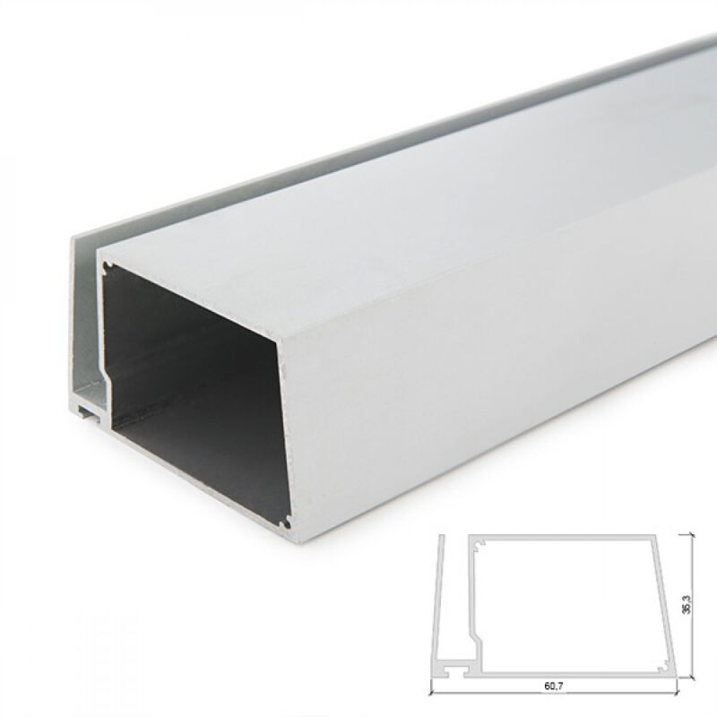 foto del prodotto greenice profilo alluminio per striscia led ripiani bicchiere spessore 8mm custodia del trasformatore x 2m