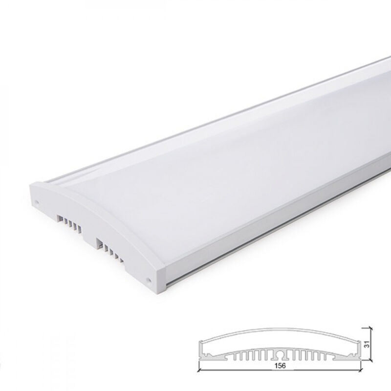 foto del prodotto greenice profilo apparecchio alluminio 10 x striscia led diffusore latteo x 1m