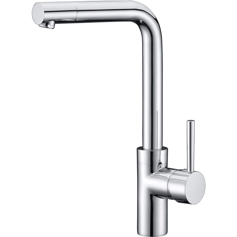 foto del prodotto greenice rubinetto da cucina monocomando modello venecia colore grigio finitura cromo imex 