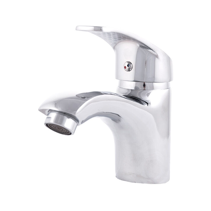 foto del prodotto greenice rubinetto per lavabo in lega di zinco, cromato, acqua calda e fredda, tubi flessibili, beccuccio basso, maniglia singola qli fa