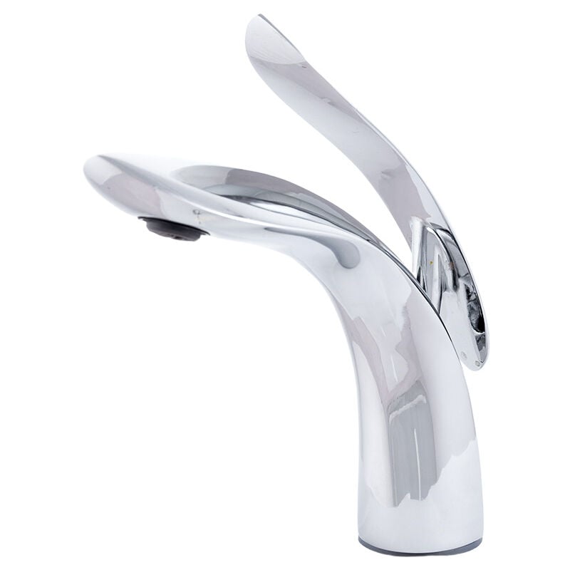 foto del prodotto greenice rubinetto per lavabo in ottone zinco, cromo, acqua calda e fredda, tubi flessibili, beccuccio basso, maniglia singola qli fa 
