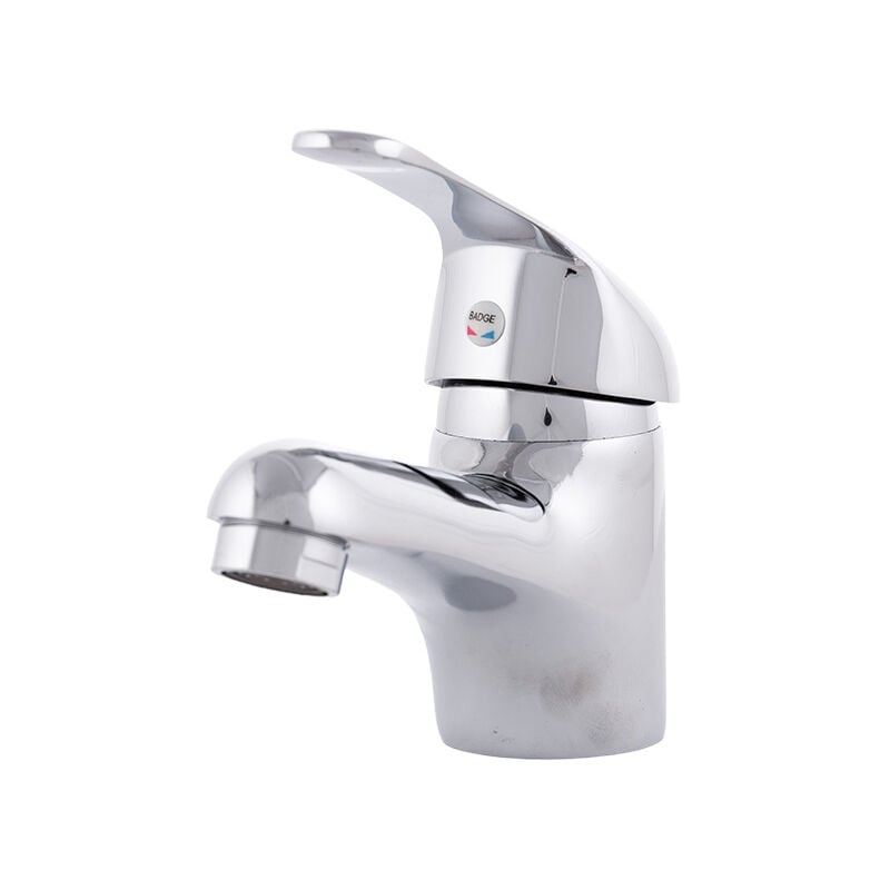 foto del prodotto greenice rubinetto per lavabo lega di zinco, cromato, acqua calda e fredda, tubi flessibili, beccuccio basso, maniglia singola qli fa 55