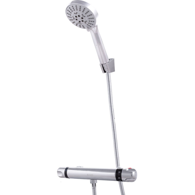 foto del prodotto greenice set doccia in ottone zinco abs, cromo, acqua calda fredda, due maniglie qli fa hw302 