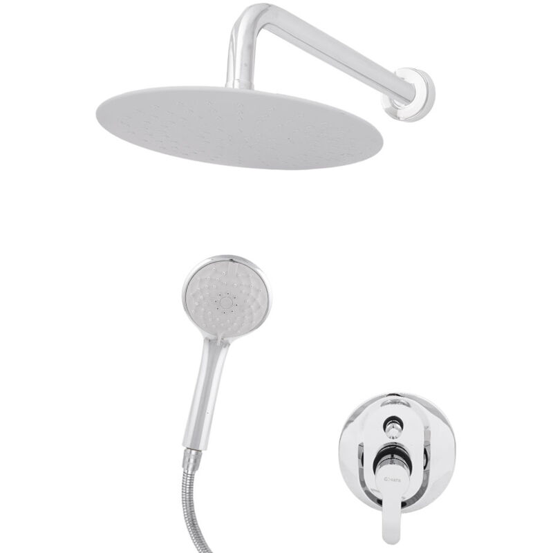 foto del prodotto greenice set doccia in ottone zinco acciaio inossidabile abs, cromo, acqua calda fredda, leva singola qli fa cs07 