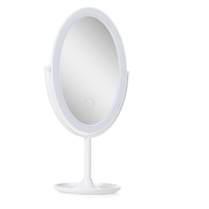 foto del prodotto greenice specchio per il trucco illuminato led 4200 k 14,5cm ricaricabile regolabile bianco40.000h sun esled 02 w 
