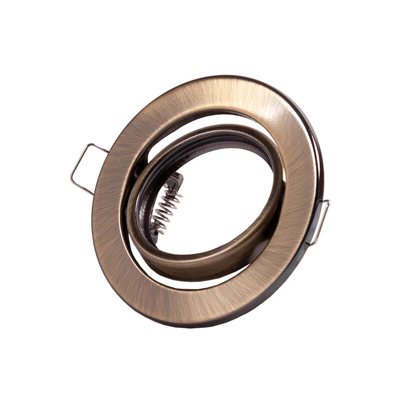 foto del prodotto greenice squillare riflettore downlight circolare inclinabile vepa acciaio 90mm latonado