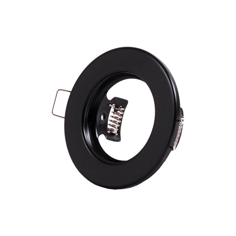 foto del prodotto greenice squillare riflettore downlight circolare sara acciaio 81mm nero