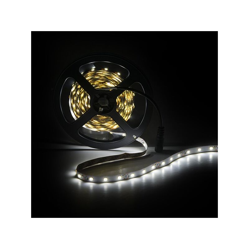 foto del prodotto greenice striscia da 300 led 24w 1.200lm cri85 6000 k smd3528 12vdc x5m 40.000h pl219001w bianco