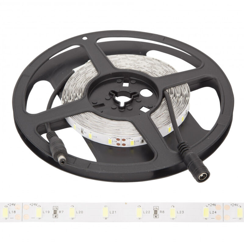 foto del prodotto greenice striscia da 300 led 70w 7.000lm cri85 6000 k smd5630 24vdc ip20 x5m 40.000h gr rdt5630 60 24 cw bianco freddo