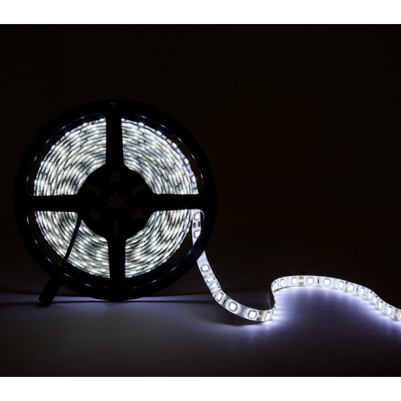 foto del prodotto greenice striscia da 60 led m 100w 6.900lm cri85 6000 k smd5054 12vdc ip65 x5m 40.000h ca 60 5054 12 ip65 cw bianco freddo