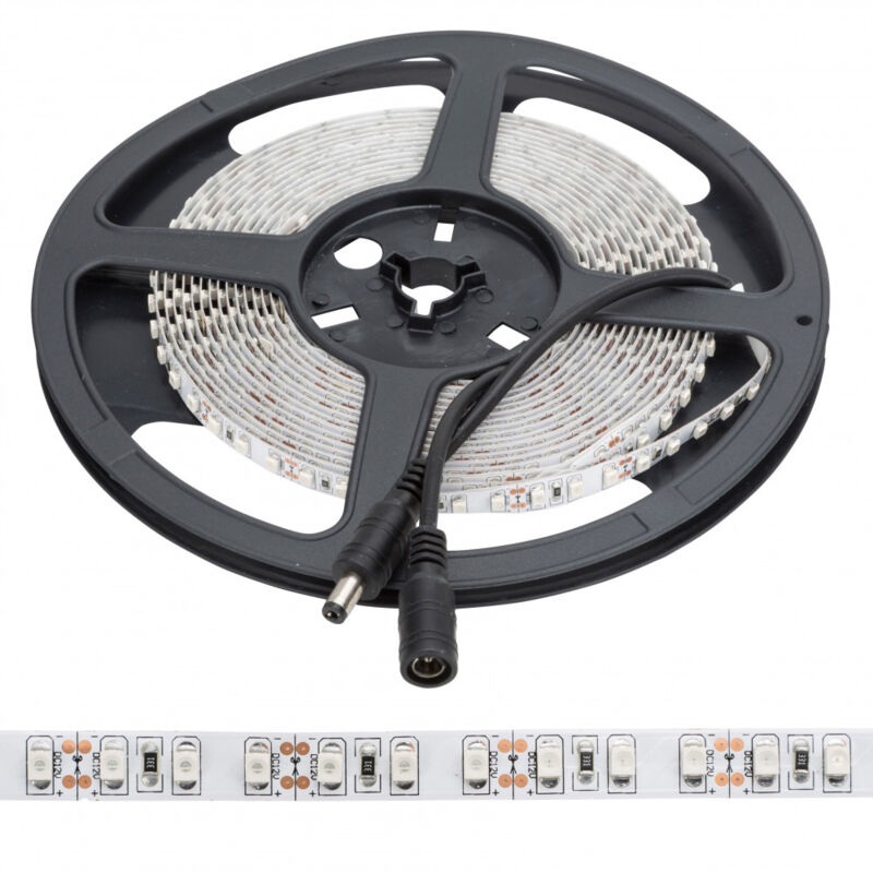 foto del prodotto greenice striscia da 600 led 48w 2.400lm cri85 6000 k smd3528 12vdc x5m 40.000h pl219005w bianco