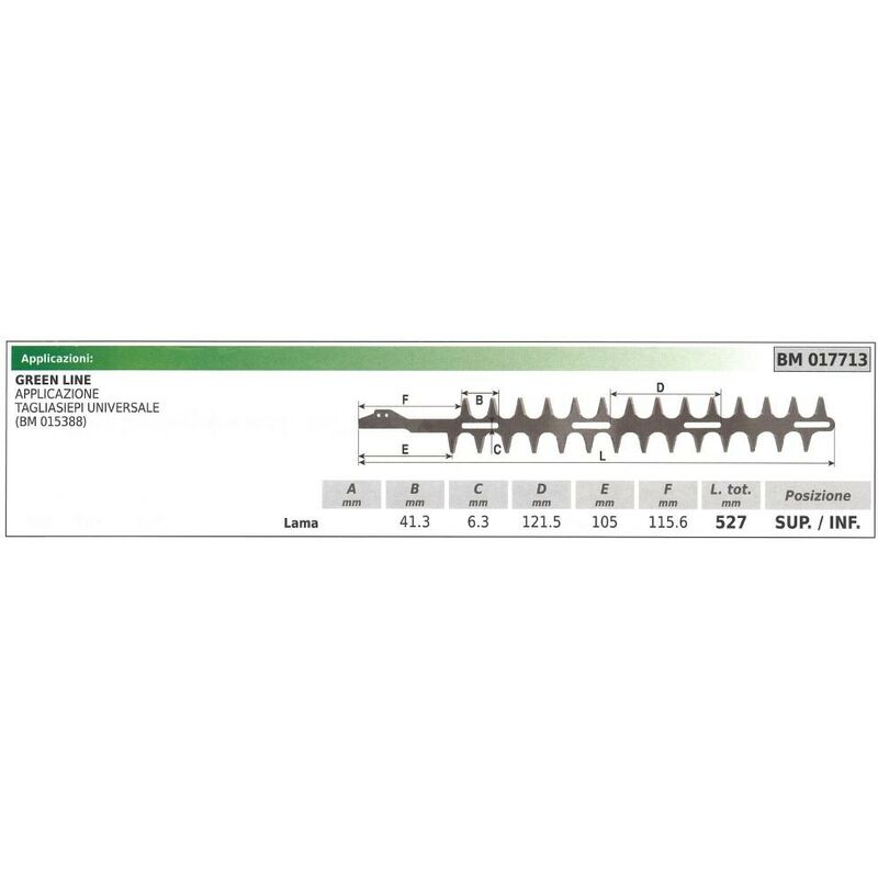 foto del prodotto greenline lama superiore inferiore green line tagliasiepe universale 017713