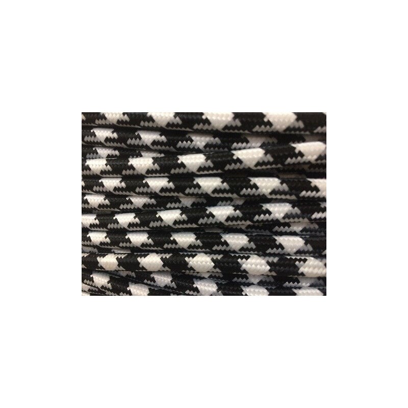 foto del prodotto greensensation sguardo di filo elettrico intrecciato affresco triangolare bianco nero in tessuto vintage retr 