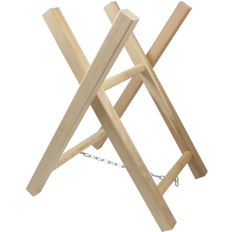 foto del prodotto greenstar universel cavalletto da taglio in legno di faggio frassino, 2 aste per taglio e taglio di tronchi, lunghezza 63 cm, larghezza 40 cm,