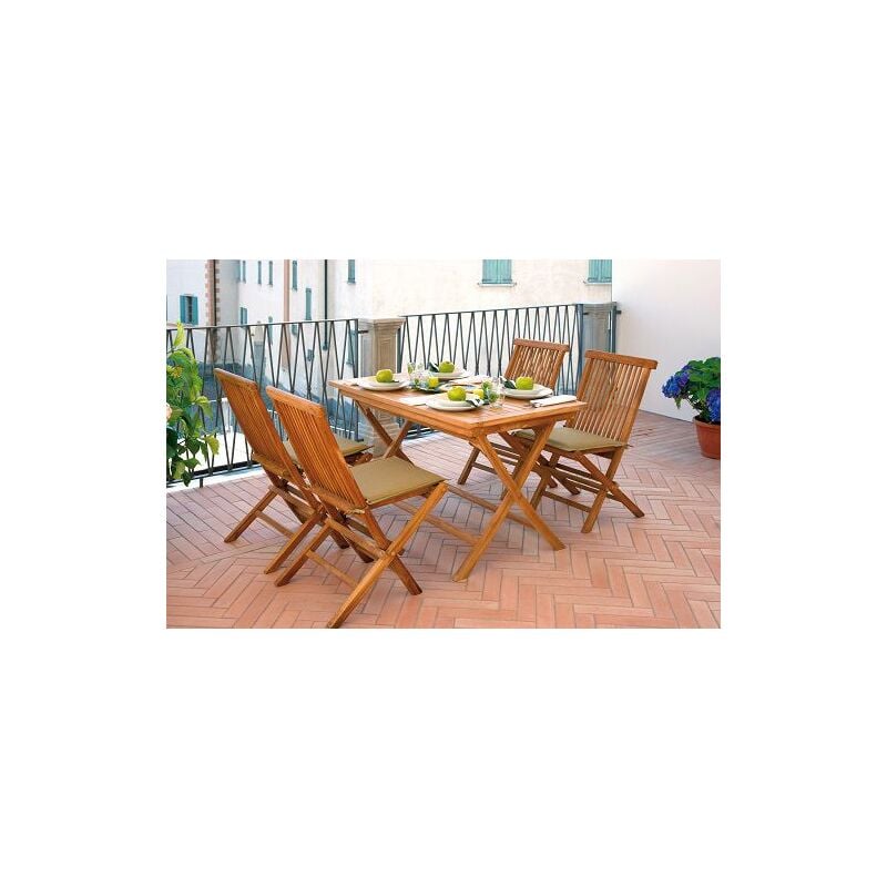 foto del prodotto greenwood tavolo pieghevole in legno teak lipari rettangolare 120x70 cm
