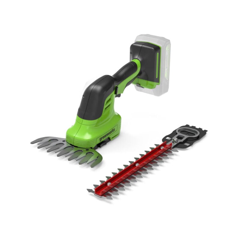 foto del prodotto greenworks - g24sht decespugliatore e tagliaerba 2-in-1, lame da 20cm per steli e ramoscelli fino a 8mm, 2800spm, lama per erba da 15cm senza batteria 24v e caricabatterie, garanzia 3 anni
