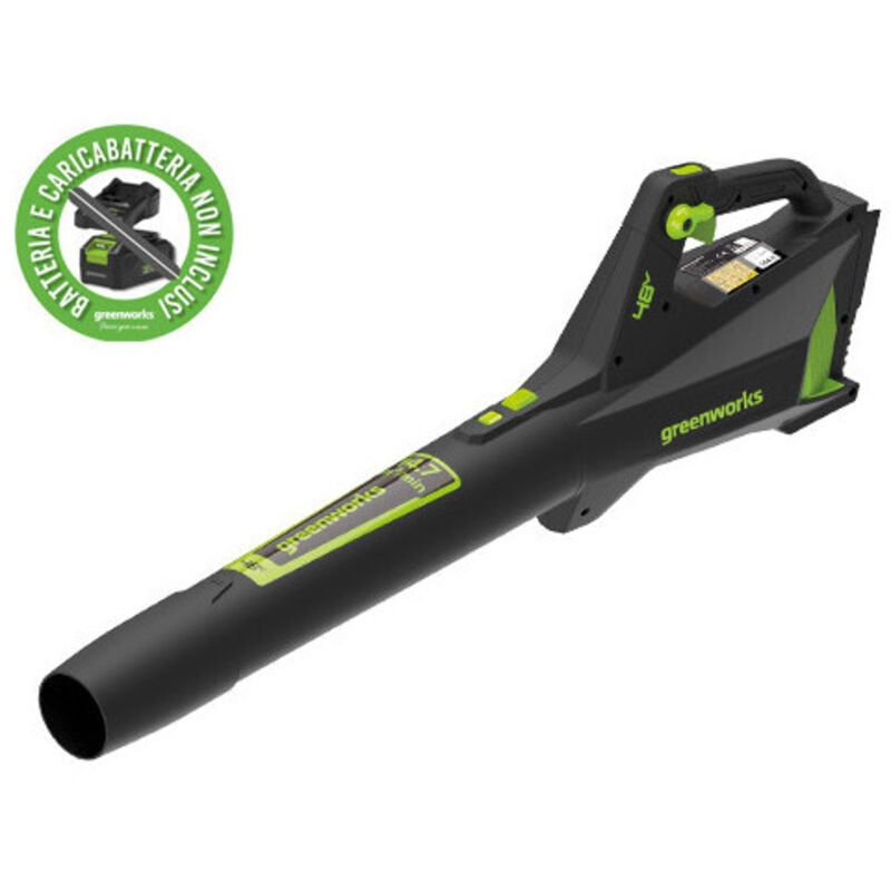 foto del prodotto greenworks gd48ab - soffiatore assiale a batteria 48v brushless velocità 193 km/h - senza batteria e caricabatterie