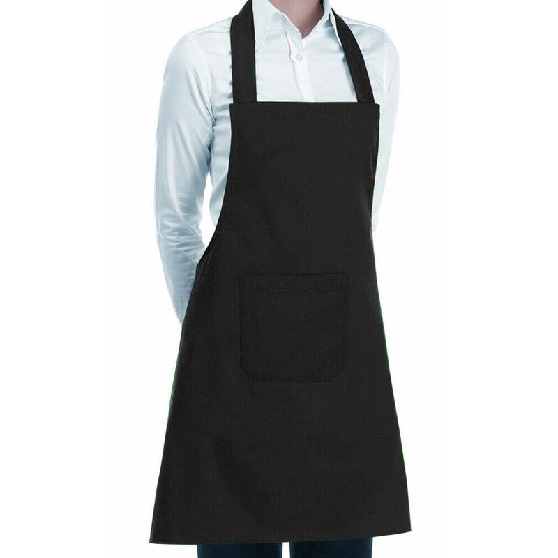 foto del prodotto grembiule cucina cotone resistente pettorina ristorante bar cameriere unisex nero