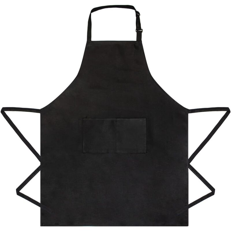 foto del prodotto grembiule da cucina impermeabile con tasche per uomo e donna professionale per cucina, giardinaggio, ristorante, barbecue e bar colore nero