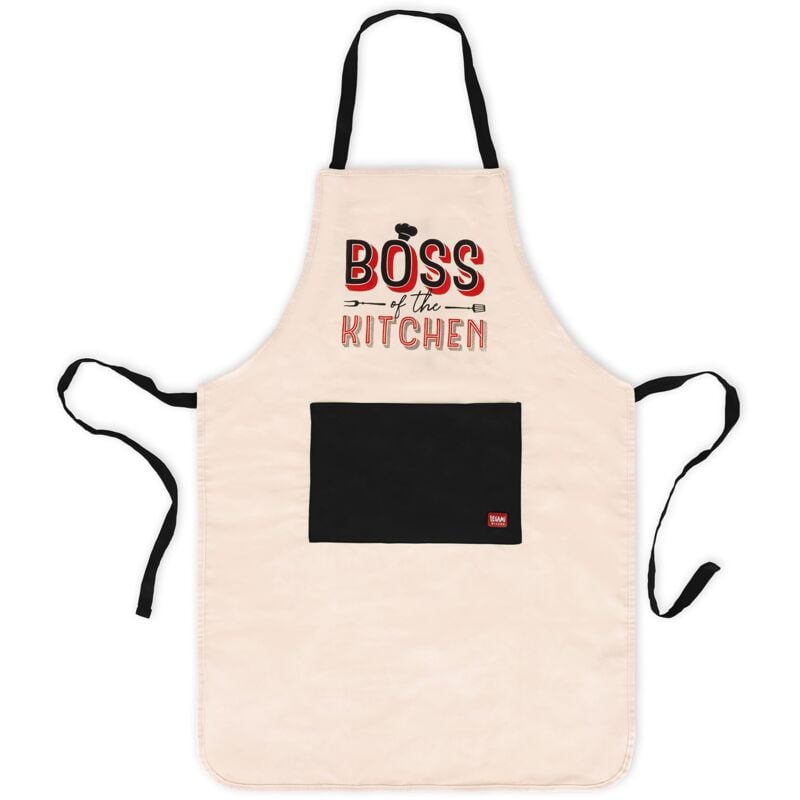 foto del prodotto grembiule da cucina uomo donna, super chef, tasca frontale, regolabile, taglia unica, lavabile in lavatrice, dimensioni 56 x 76 cm, tema boss of the