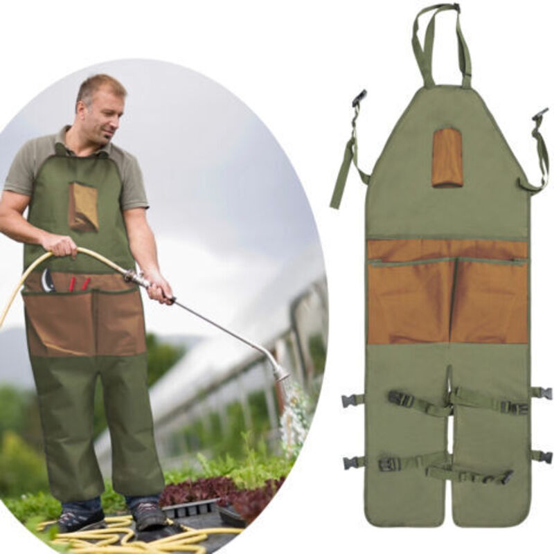 foto del prodotto grembiule da giardinaggio con tasche multiple, grembiule da lavoro in oxford 600d, attrezzi manuali