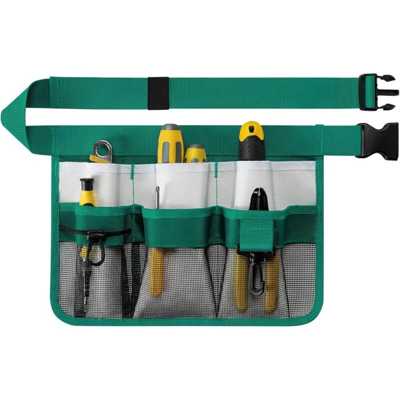 foto del prodotto grembiule da giardino per donna, cintura portautensili regolabile con 8 tasche, cintura da lavoro oxford resistente per giardinaggio, edilizia verde 