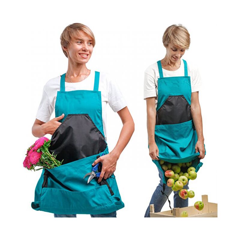 foto del prodotto grembiule da raccolta verde , borsa in tela per raccolta frutta grembiule da raccolta regolabile e di grande capacit con apertura inferiore e per